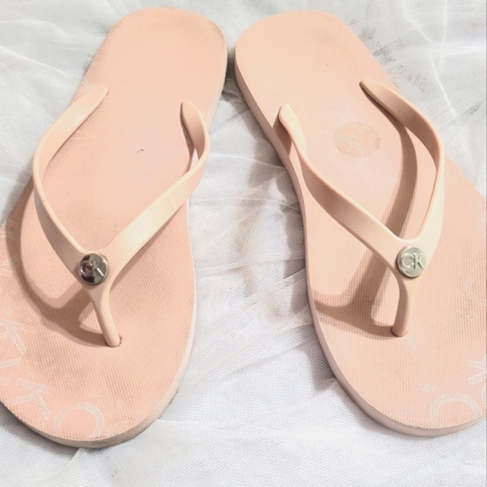 4/$25 Calvin Klein Pink Sandals Used still alot of life left